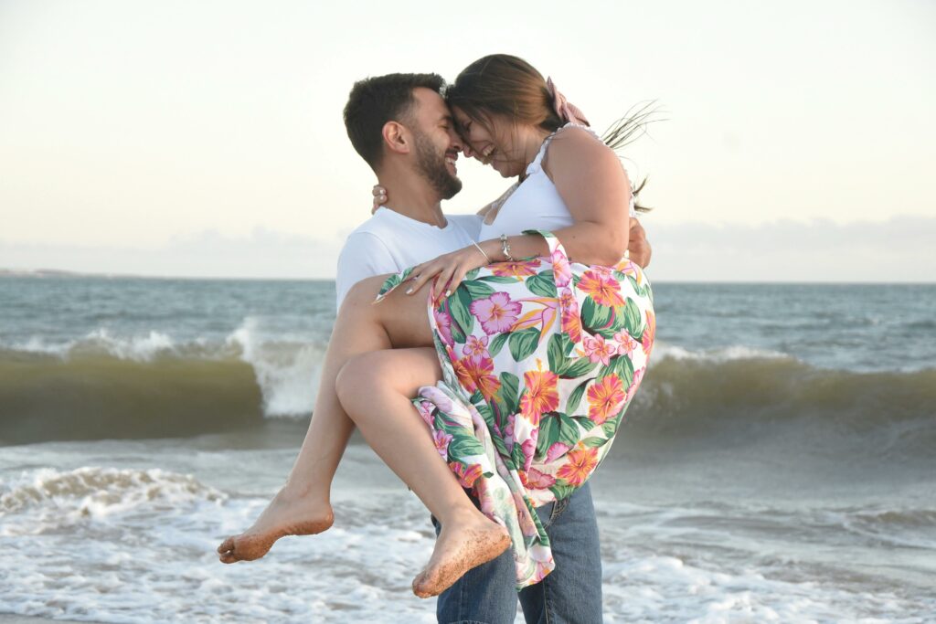 Laughing Couple on a Beach