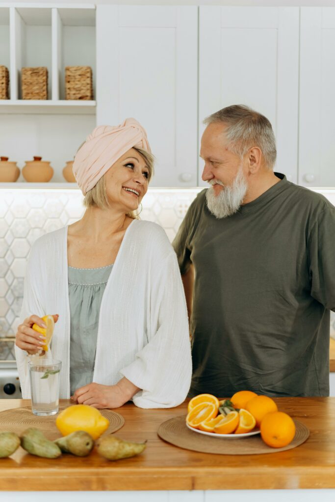 A Senior Couple Looking at Each Other