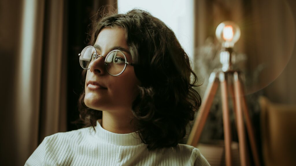 Woman In White Collared Shirt